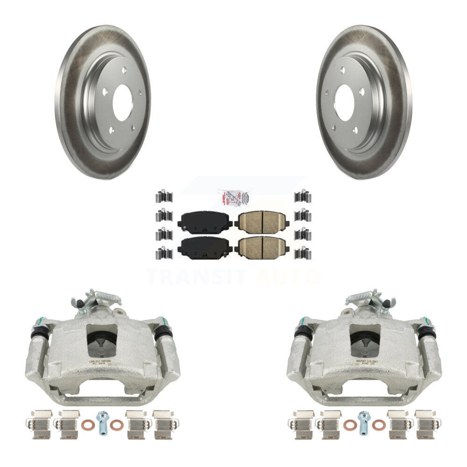 Rear Disc Brake Caliper Coated Rotors And Ceramic Pads Kit For 2017-2018 Dodge Grand Caravan With Single Piston Front KCG-100950N