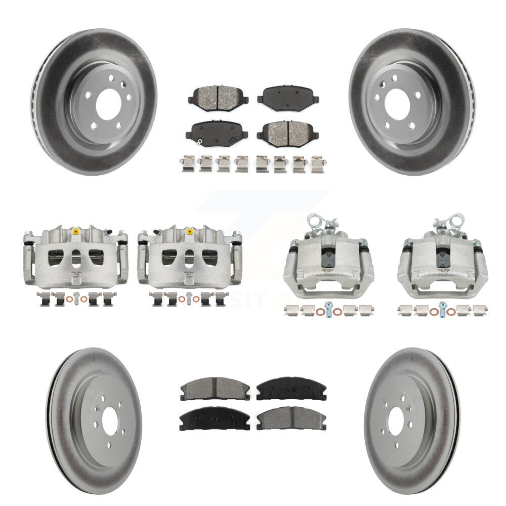 Front Rear Brake Caliper Coat Rotor Semi-Metallic Pad Kit (10Pc) For Ford Explorer Sport KCG-100953S