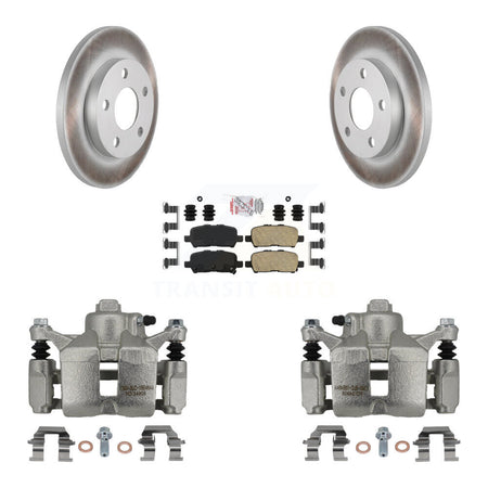 Rear Disc Brake Caliper Coated Rotors And Ceramic Pads Kit For Chevrolet Impala KCG-100955N