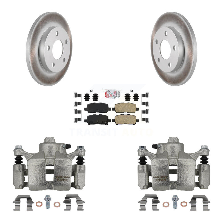 Rear Disc Brake Caliper Coated Rotors And Ceramic Pads Kit For Chevrolet Impala KCG-100955N