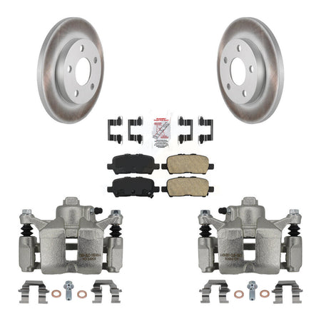 Rear Disc Brake Caliper Coated Rotors And Ceramic Pads Kit For Chevrolet Impala KCG-100956N