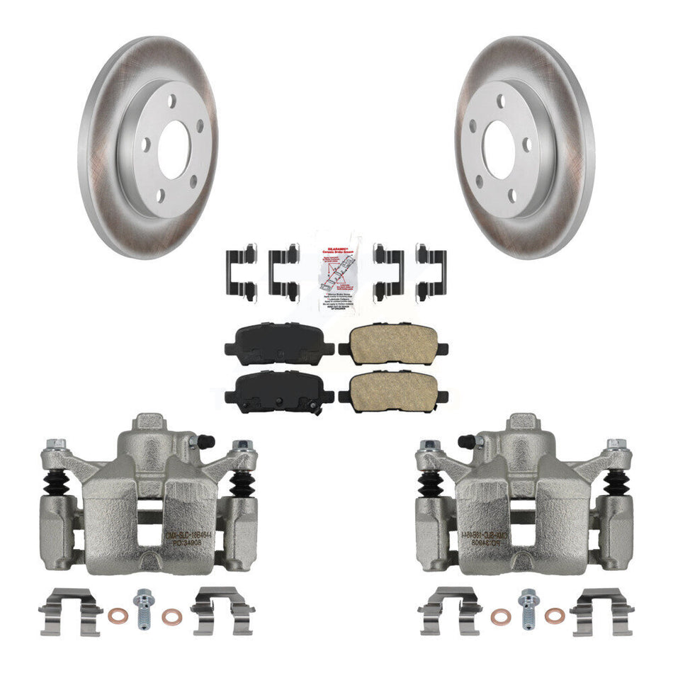 Rear Disc Brake Caliper Coated Rotors And Ceramic Pads Kit For Chevrolet Impala KCG-100956N
