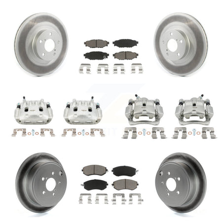 Front Rear Brake Caliper Coat Rotor & Ceramic Pad Kit (10Pc) For Subaru Impreza Forester KCG-100963C