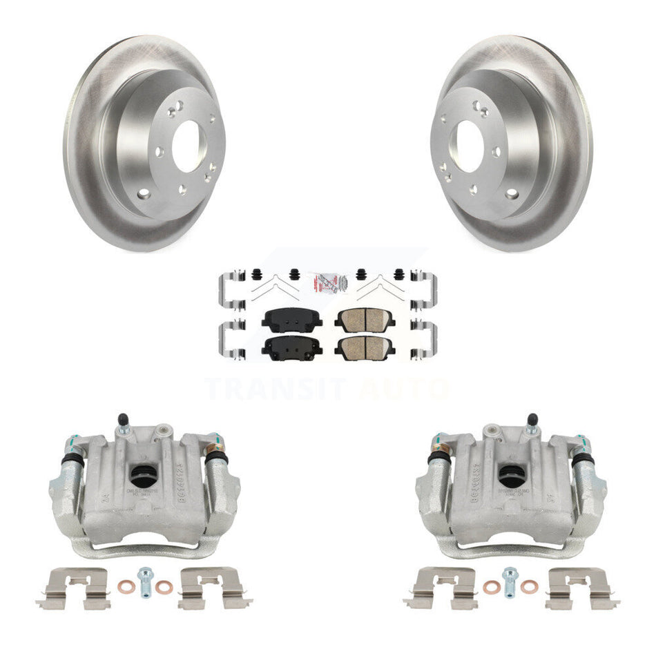 Rear Brake Caliper Coat Rotor And Ceramic Pad Kit For Kia Sorento Hyundai Santa Fe Sport KCG-100966N