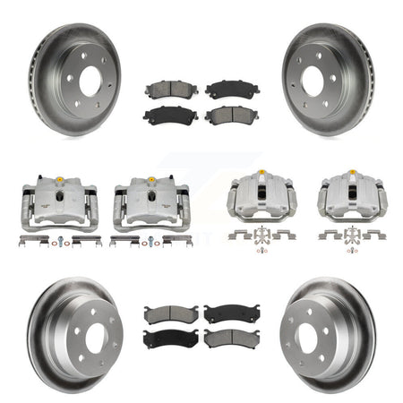 Front Rear Brake Caliper Coat Rotors Semi-Metallic Pad Kit (10Pc) For Chevrolet GMC 1500 KCG-100967S