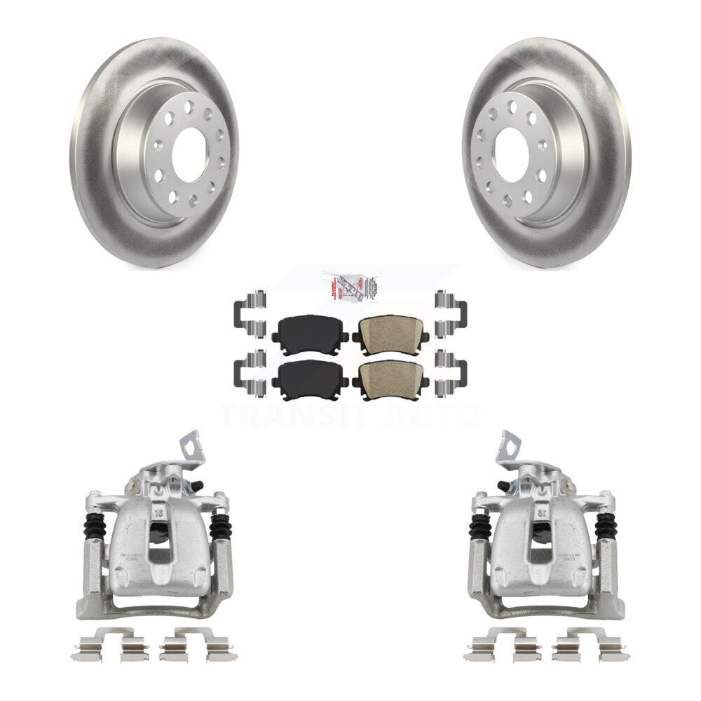 Rear Disc Brake Caliper Coated Rotors And Ceramic Pads Kit For Volkswagen CC Passat KCG-100969N