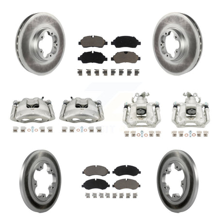 Front Rear Disc Brake Caliper Coat Rotor And Ceramic Pad Kit (10Pc) For Ford Transit-250 KCG-100972C