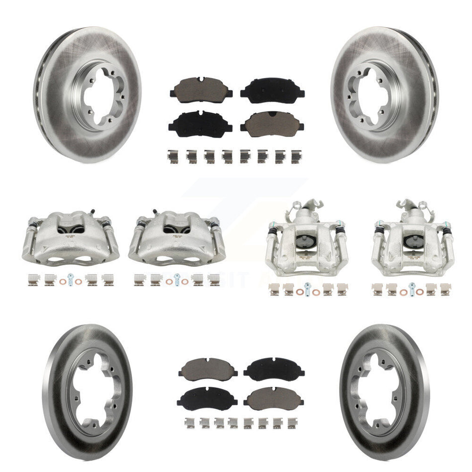 Front Rear Disc Brake Caliper Coat Rotor And Ceramic Pad Kit (10Pc) For Ford Transit-250 KCG-100972C