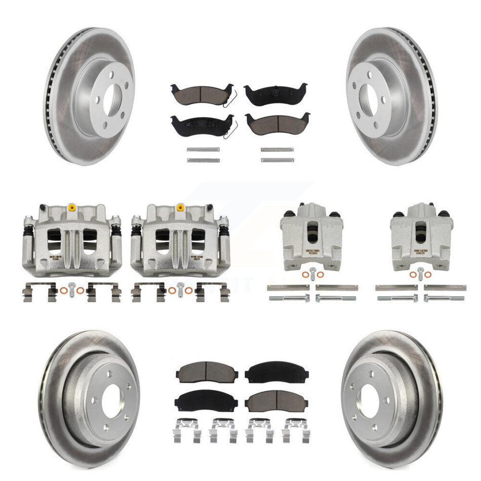 Front Rear Brake Caliper Coat Rotor Ceramic Pad Kit (10Pc) For 2010-2011 Ford Ranger 4WD KCG-100973C