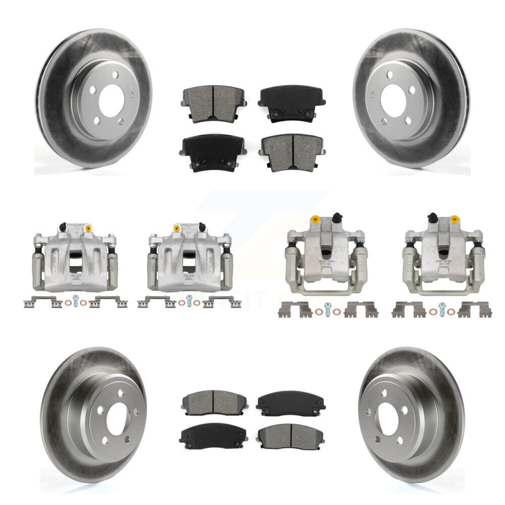 Front Rear Brake Caliper Coat Rotors Semi-Metallic Pad Kit (10Pc) For Dodge Chrysler 300 KCG-100974S
