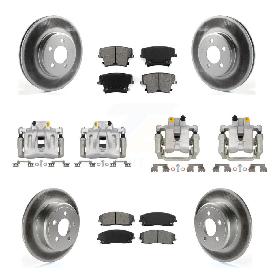 Front Rear Brake Caliper Coat Rotors Semi-Metallic Pad Kit (10Pc) For Dodge Chrysler 300 KCG-100974S