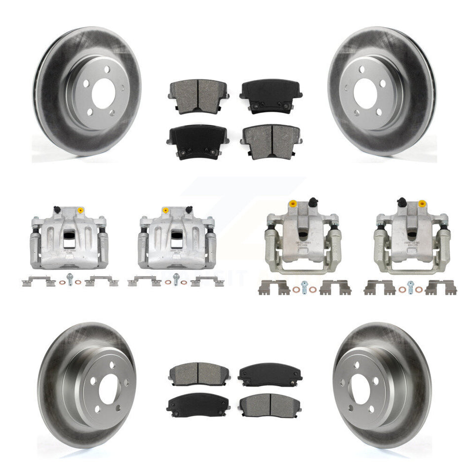 Front Rear Brake Caliper Coat Rotors Semi-Metallic Pad Kit (10Pc) For Chrysler 300 Dodge KCG-100975S