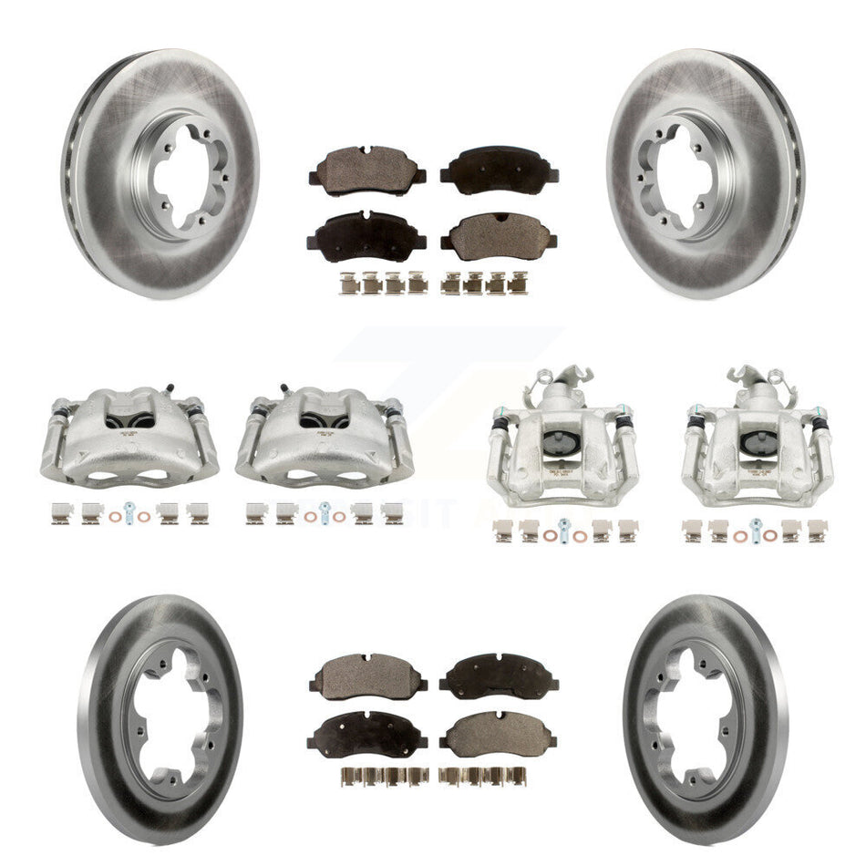 Front Rear Disc Brake Caliper Coat Rotor And Ceramic Pad Kit (10Pc) For Ford Transit-250 KCG-100977T