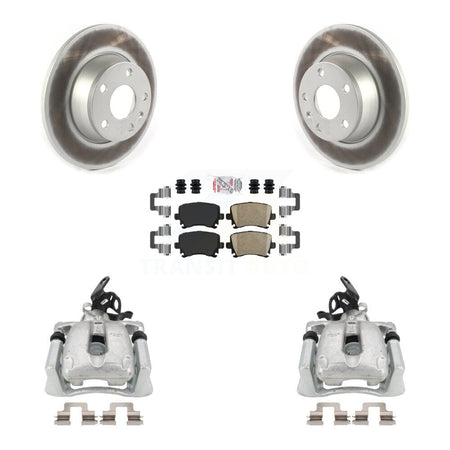 Rear Disc Brake Caliper Coated Rotors And Ceramic Pads Kit For 2008-2009 Audi TT With 286mm Diameter Rotor KCG-100983N by Transit Auto