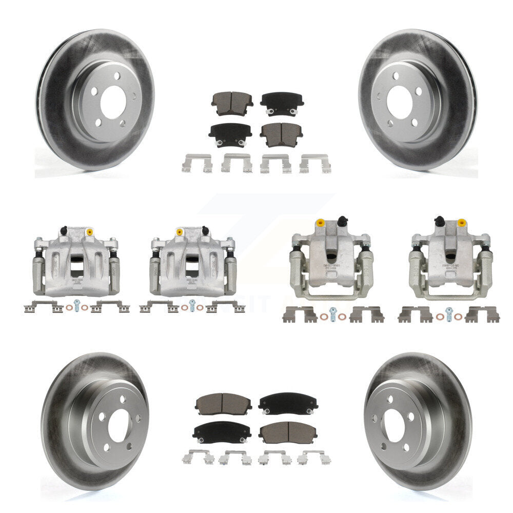 Front Rear Brake Caliper Coat Rotor Ceramic Pad Kit (10Pc) For Dodge Chrysler 300 Magnum KCG-100986C
