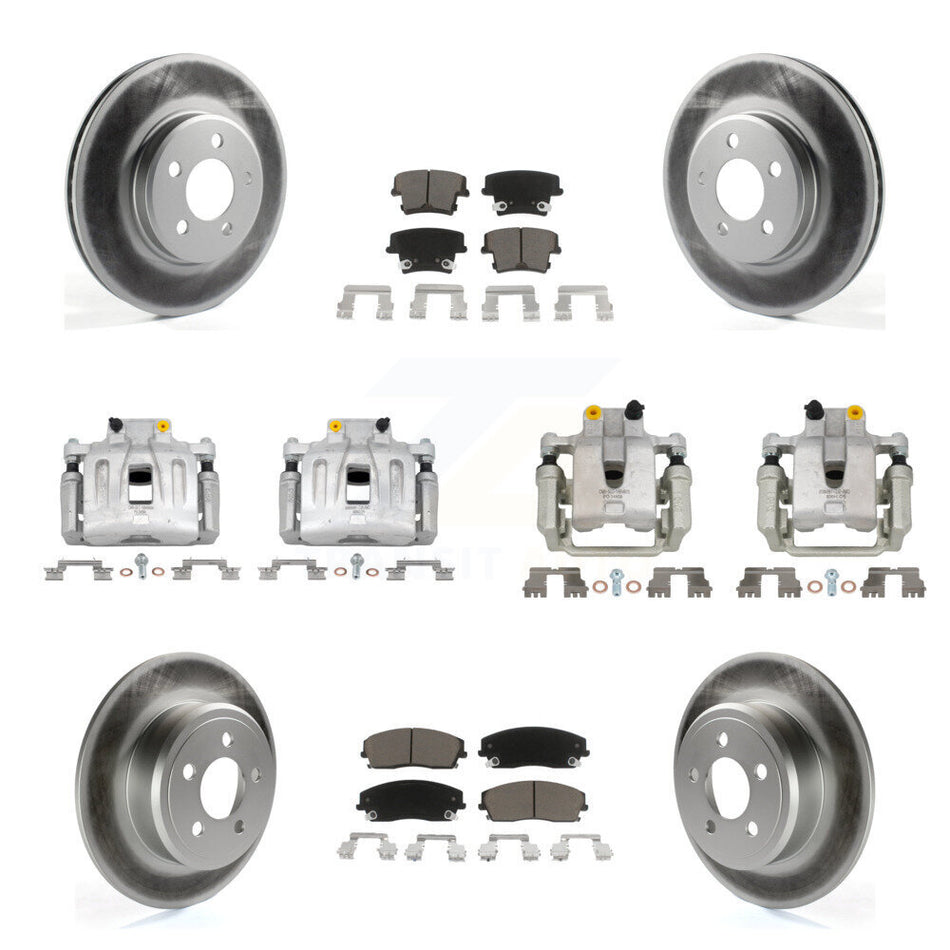 Front Rear Disc Brake Caliper Coat Rotor & Ceramic Pad Kit (10Pc) For Chrysler 300 Dodge KCG-100987C