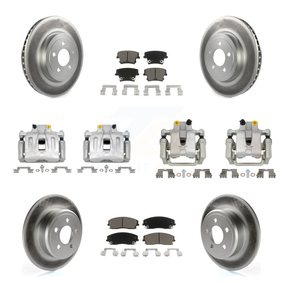Front Rear Disc Brake Caliper Coated Rotors And Ceramic Pad Kit (10Pc) For Dodge Charger KCG-100988C