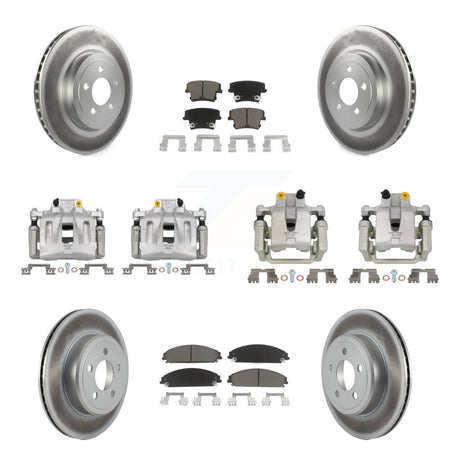 Front Rear Disc Brake Caliper Coated Rotors And Ceramic Pads Kit (10Pc) For Chrysler 300 KCG-100989C