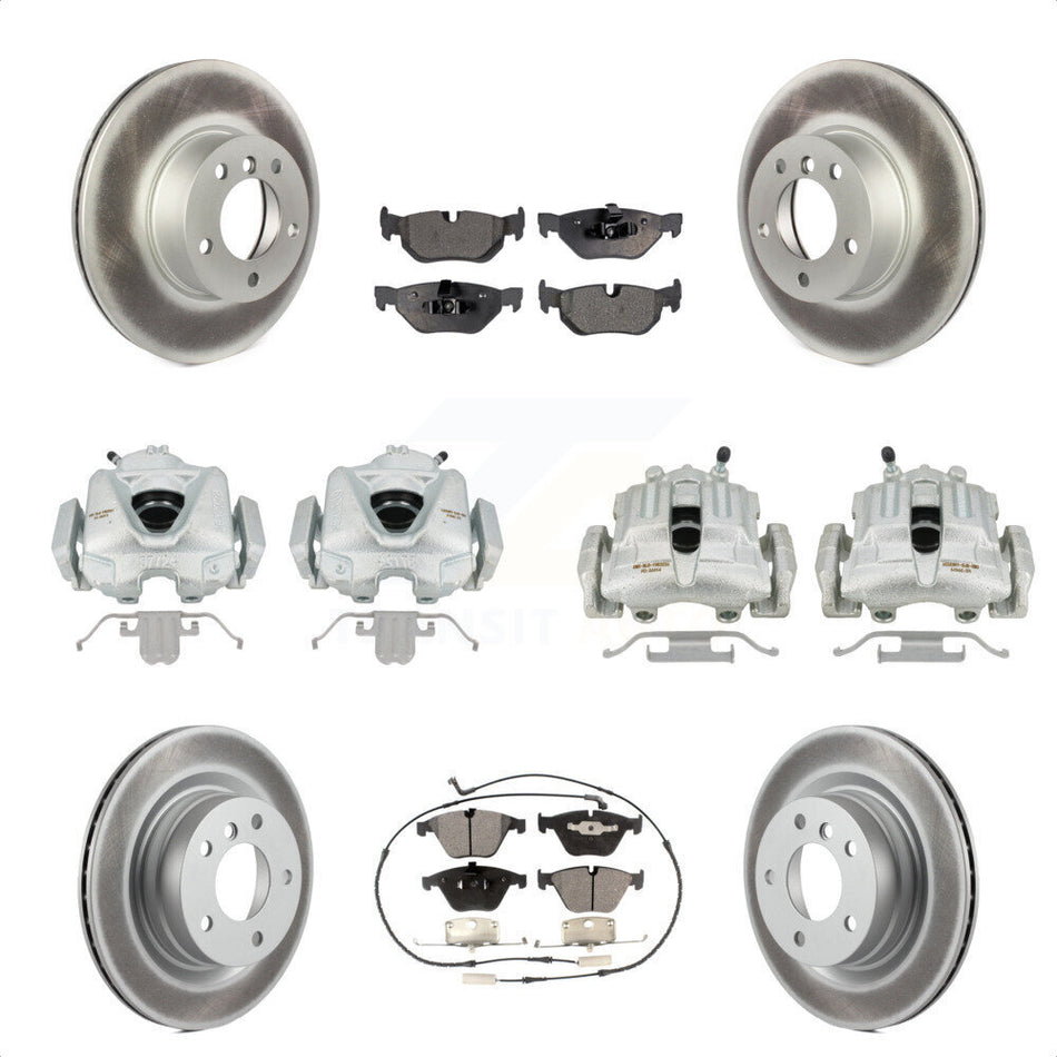 Front Rear Disc Brake Caliper Coated Rotors And Ceramic Pads Kit (10Pc) For BMW 328i 323i KCG-100992T by Transit Auto