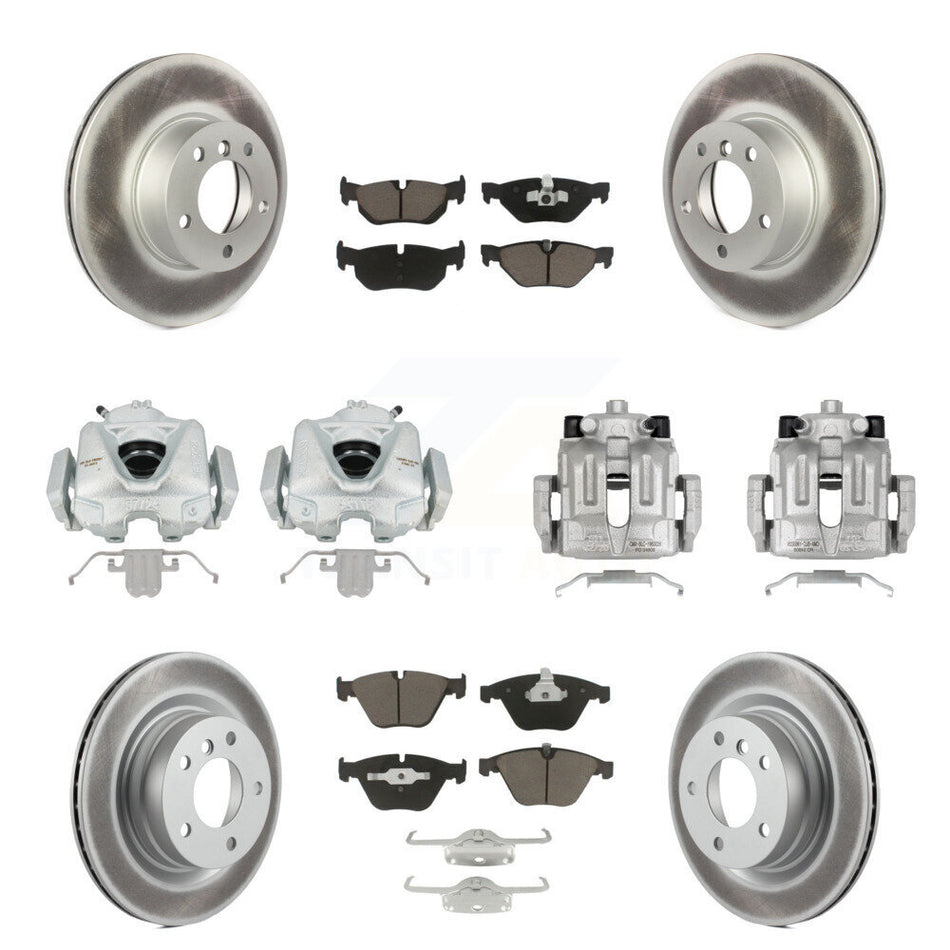 Front Rear Disc Brake Caliper Coated Rotors And Ceramic Pads Kit (10Pc) For BMW 328i 323i KCG-100993C