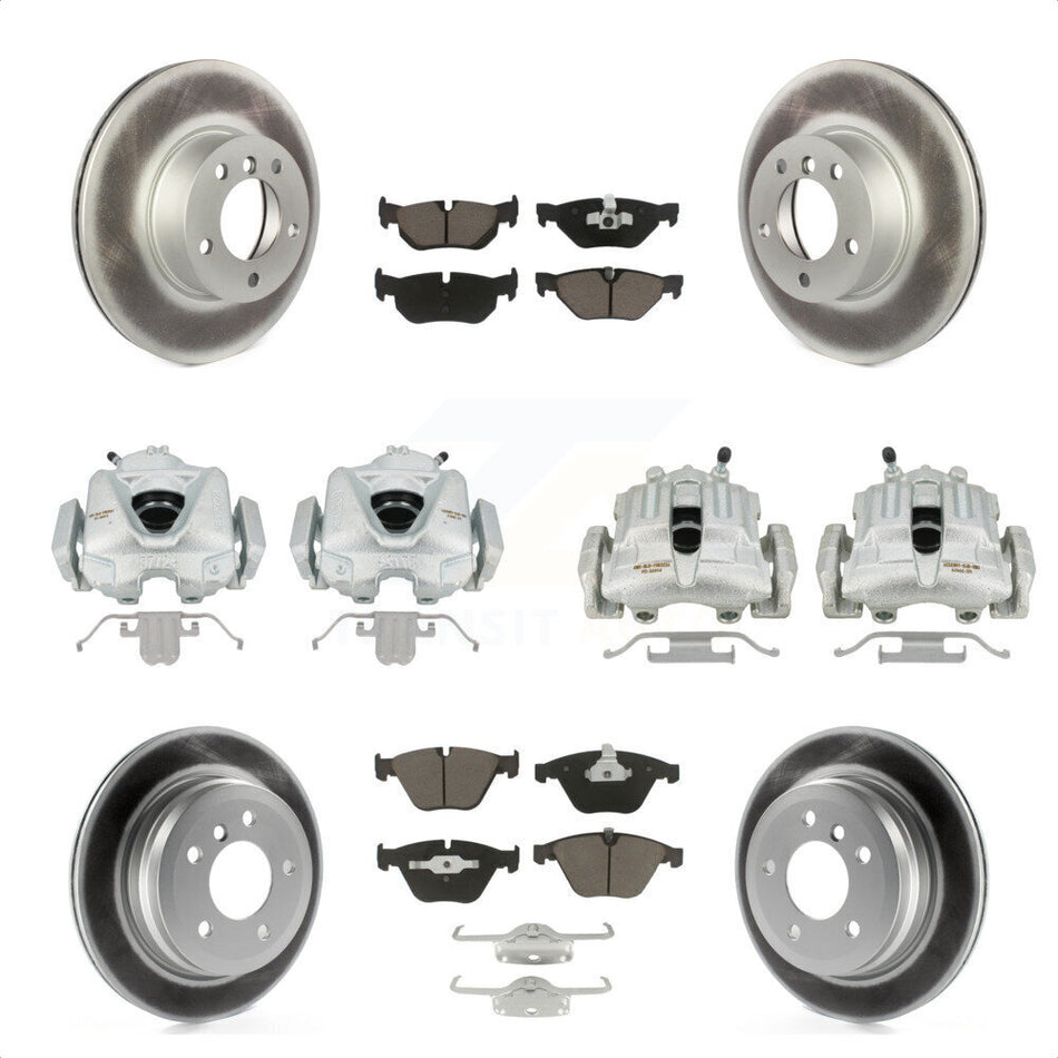 Front Rear Disc Brake Caliper Coated Rotors And Ceramic Pads Kit (10Pc) For BMW 328i xDrive X1 328xi KCG-100995C by Transit Auto