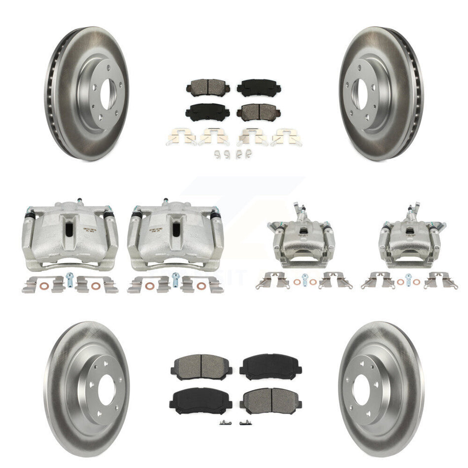Front Rear Brake Caliper Coat Rotors & Semi-Metallic Pad Kit (10Pc) For 13-15 Mazda CX-5 KCG-100998S