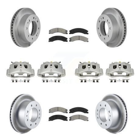 Front Rear Brake Caliper Coat Rotors Semi-Metallic Pad Kit (10Pc) For GMC Chevrolet 2500 KCG-101000S