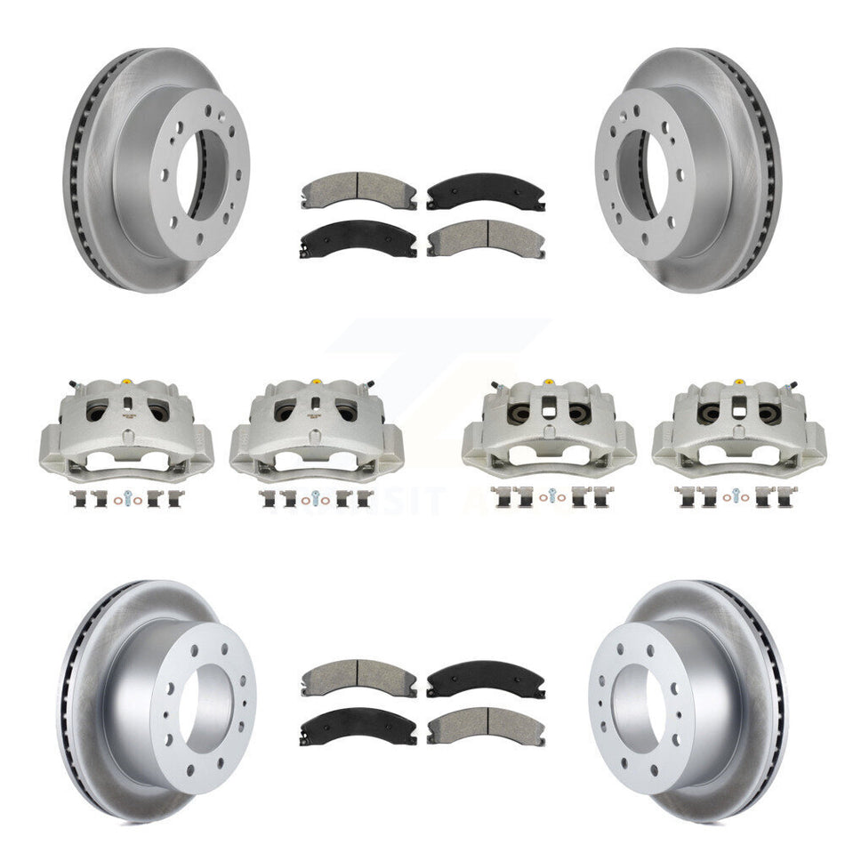 Front Rear Brake Caliper Coat Rotors Semi-Metallic Pad Kit (10Pc) For GMC Chevrolet 2500 KCG-101000S