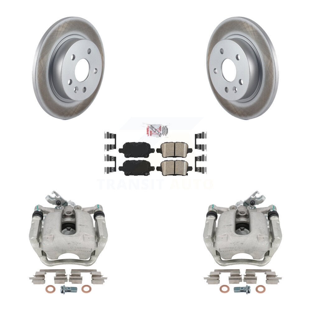 Rear Disc Brake Caliper Coated Rotors And Ceramic Pads Kit For 2016 Chevrolet Cruze With 268mm Diameter Rotor KCG-101001N by Transit Auto