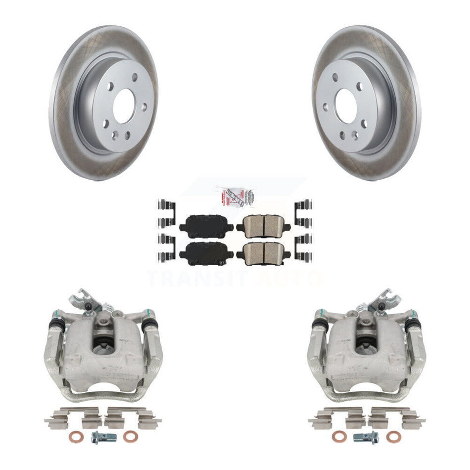Rear Disc Brake Caliper Coated Rotors And Ceramic Pads Kit For 2016 Chevrolet Cruze With 268mm Diameter Rotor KCG-101001N