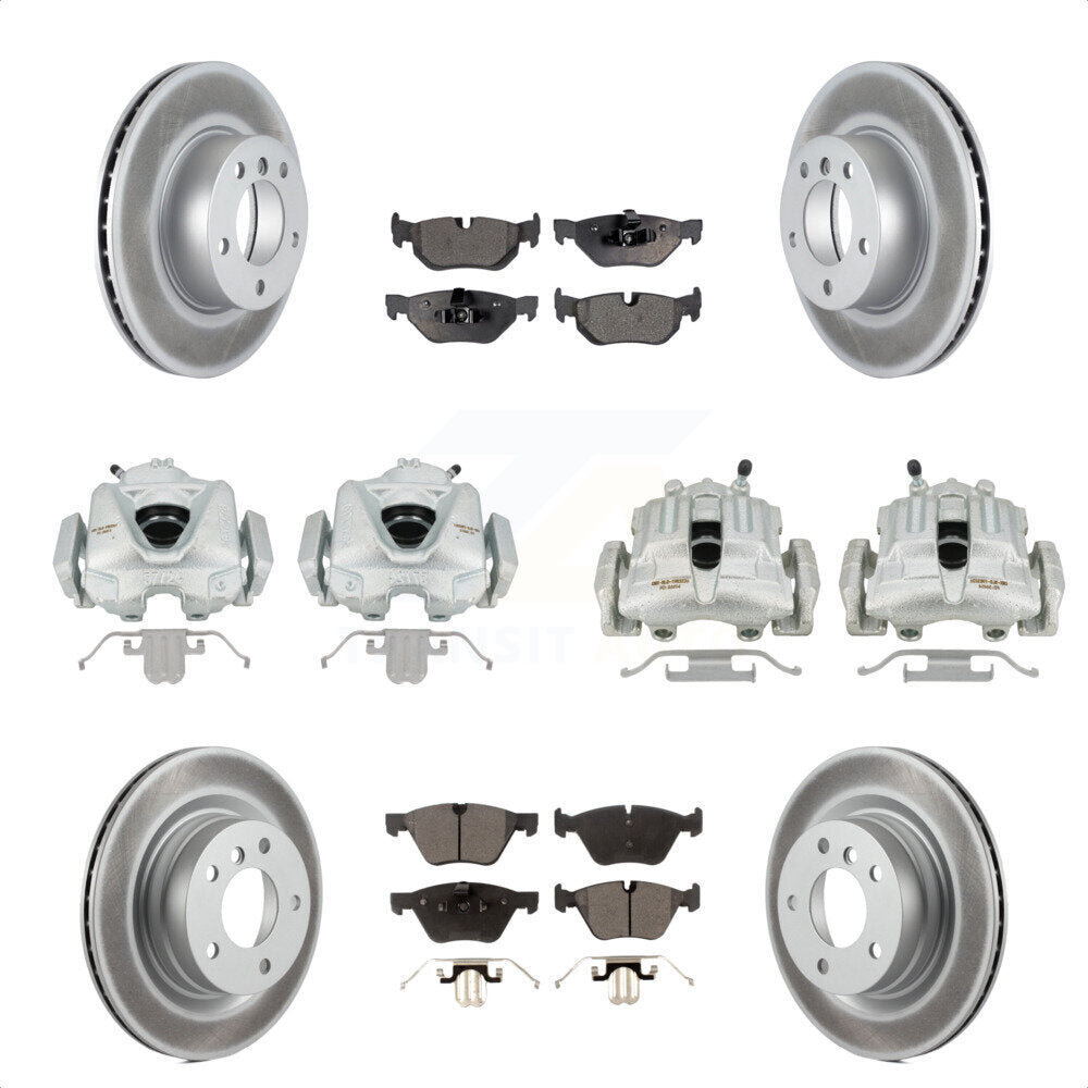 Front Rear Disc Brake Caliper Coated Rotors And Ceramic Pads Kit (10Pc) For BMW 328i 323i KCG-101001T by Transit Auto