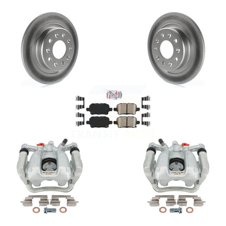 Rear Disc Brake Caliper Coated Rotors And Ceramic Pads Kit For Chevrolet Equinox GMC Terrain KCG-101004N by Transit Auto