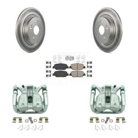 Rear Disc Brake Caliper Coated Rotors And Ceramic Pads Kit For 2017-2022 Honda CR-V KCG-101005N