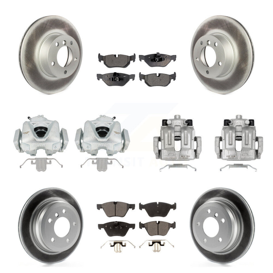 Front Rear Disc Brake Caliper Coated Rotors And Ceramic Pads Kit (10Pc) For 2008 BMW 328xi To 08 07 KCG-101005T