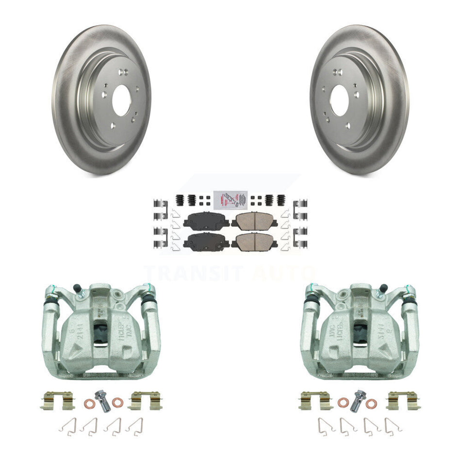 Rear Disc Brake Caliper Coated Rotors And Ceramic Pads Kit For 2017-2022 Honda CR-V KCG-101006N