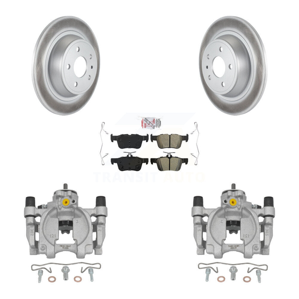 Rear Disc Brake Caliper Coat Rotor And Semi-Metallic Pad Kit For Ford Fusion Lincoln MKZ KCG-101007N