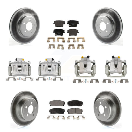 Front Rear Brake Caliper Coat Rotor Ceramic Pad Kit (10Pc) For Dodge Chrysler 300 Magnum KCG-101007T