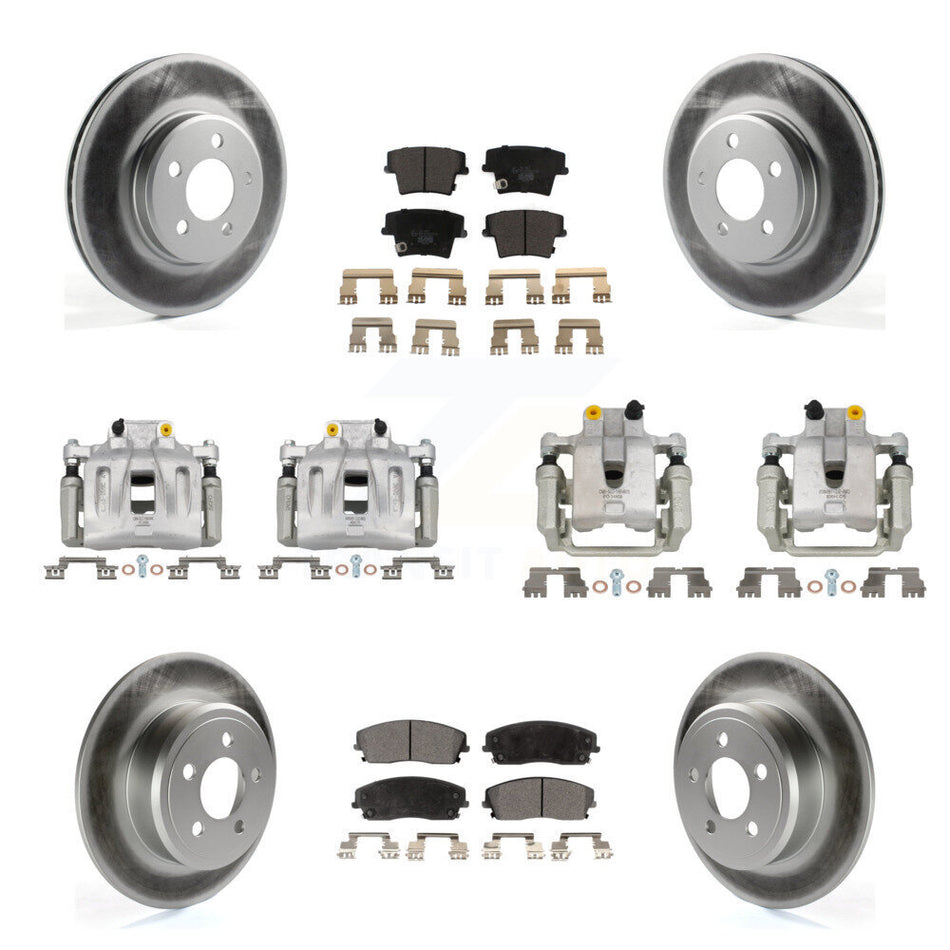 Front Rear Brake Caliper Coat Rotor Ceramic Pad Kit (10Pc) For Dodge Chrysler 300 Magnum KCG-101007T
