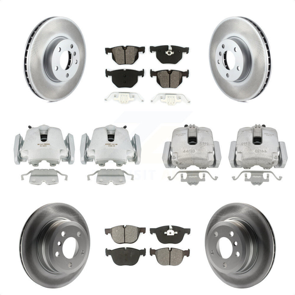 Front Rear Disc Brake Caliper Coated Rotors And Semi-Metallic Pads Kit (10Pc) For BMW X5 X6 KCG-101008S by Transit Auto