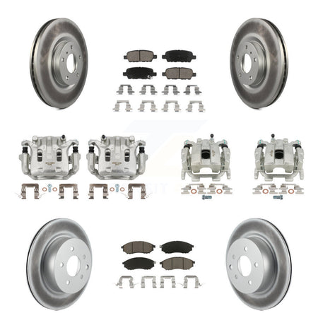 Front Rear Brake Caliper Coat Rotors & Ceramic Pad Kit (10Pc) For INFINITI G37 QX50 EX37 KCG-101009C