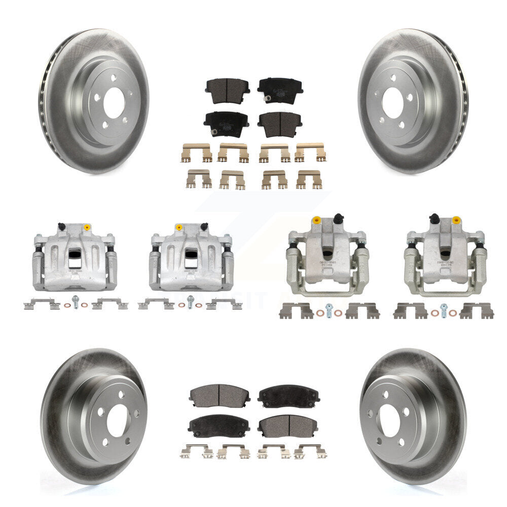 Front Rear Disc Brake Caliper Coated Rotors And Ceramic Pad Kit (10Pc) For Dodge Charger KCG-101009T