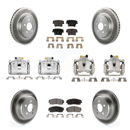 Front Rear Disc Brake Caliper Coated Rotors And Ceramic Pad Kit (10Pc) For Dodge Charger KCG-101009T