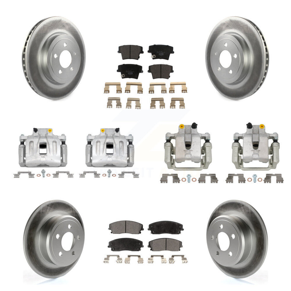 Front Rear Disc Brake Caliper Coated Rotors And Ceramic Pad Kit (10Pc) For Dodge Charger KCG-101009T