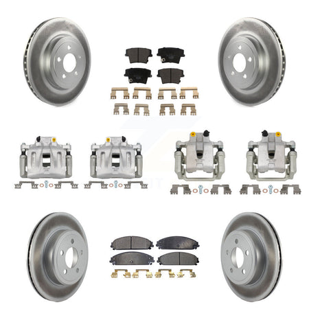 Front Rear Disc Brake Caliper Coated Rotors And Ceramic Pads Kit (10Pc) For Chrysler 300 KCG-101010T