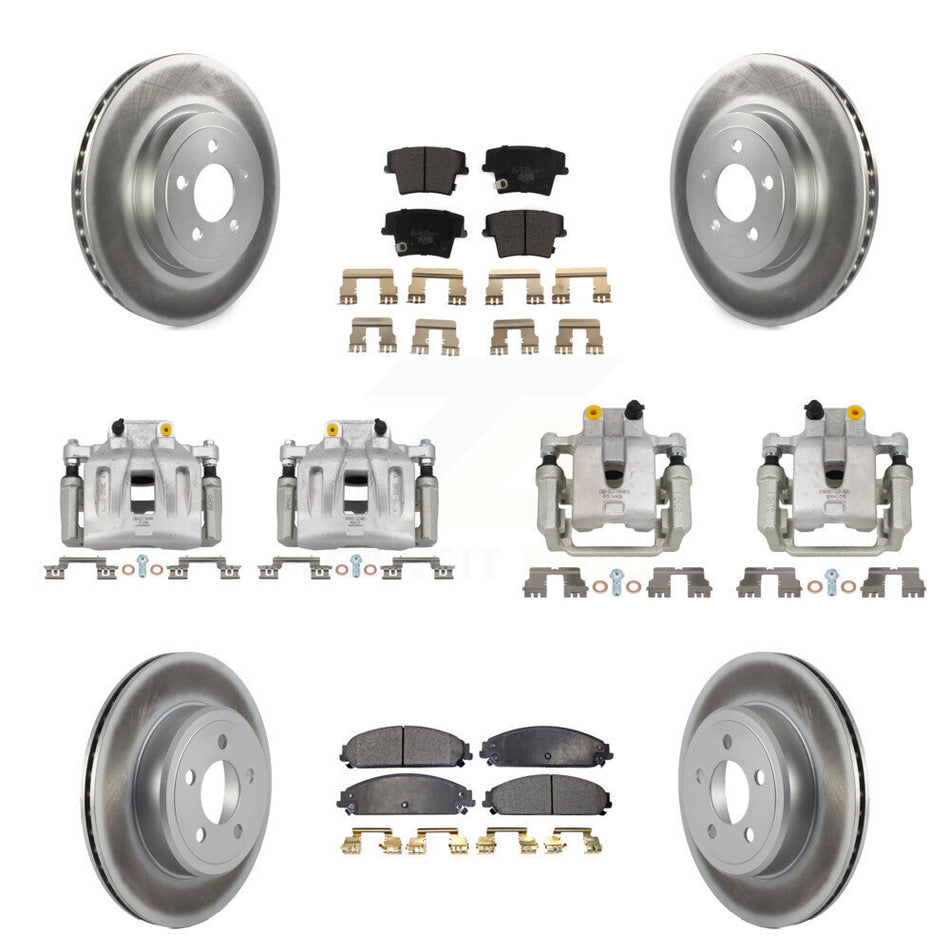 Front Rear Disc Brake Caliper Coated Rotors And Ceramic Pads Kit (10Pc) For Chrysler 300 KCG-101010T