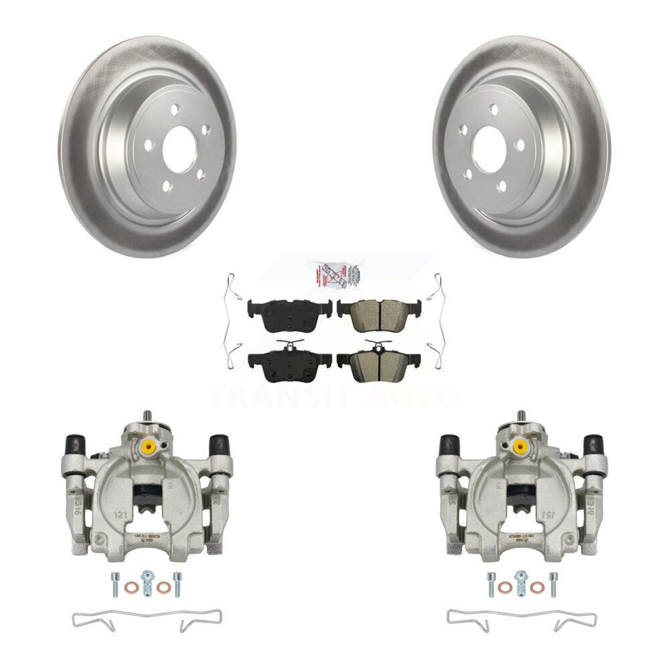 Rear Brake Caliper Coat Rotor & Semi-Metallic Pad Kit For Ford Edge Lincoln MKX Nautilus KCG-101011N