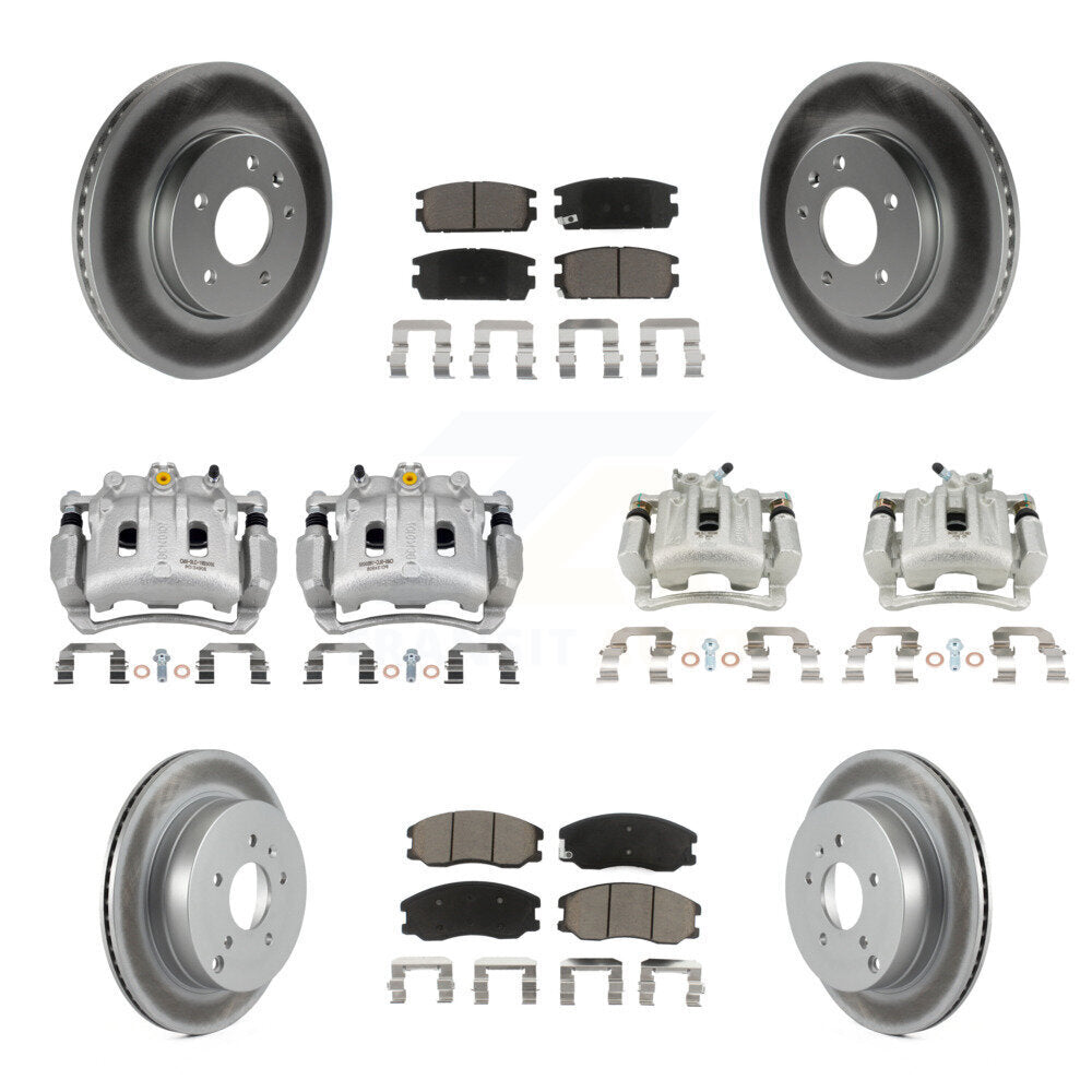 Front Rear Brake Caliper Coat Rotor Ceramic Pad Kit (10Pc) For Chevrolet Equinox Pontiac KCG-101012C
