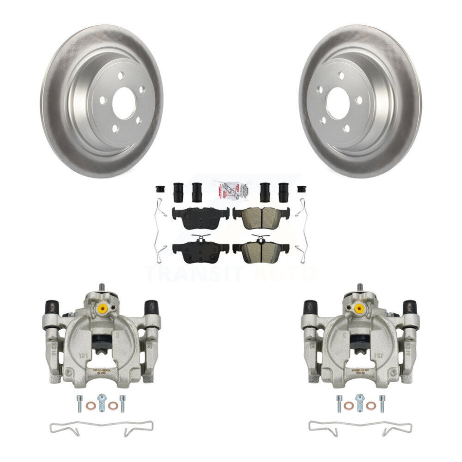 Rear Brake Caliper Coat Rotor & Semi-Metallic Pad Kit For Ford Edge Lincoln MKX Nautilus KCG-101012N