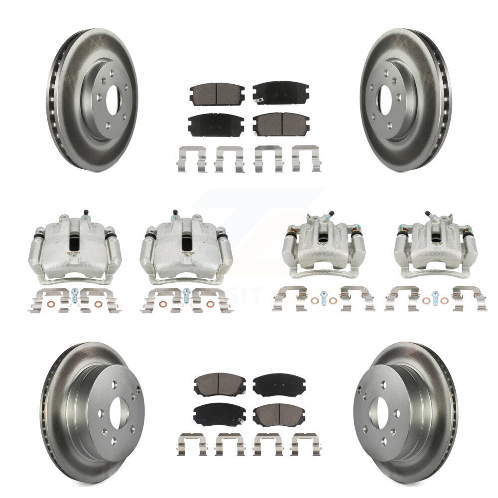 Front Rear Brake Caliper Coat Rotor And Ceramic Pad Kit (10Pc) For Chevrolet Equinox GMC KCG-101013C