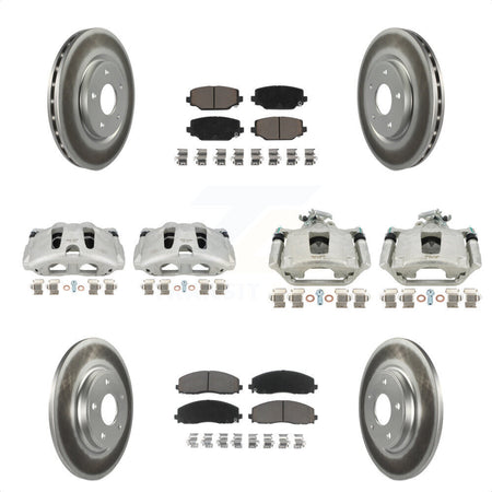 Front Rear Disc Brake Caliper Coated Rotors And Ceramic Pads Kit (10Pc) For Dodge Grand Caravan KCG-101018C by Transit Auto